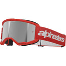ALPINESTARS VISION 3 WORDMARK RED GOGGLES WITH SILVER MIRROR LENS