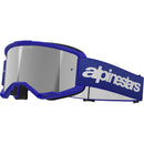 ALPINESTARS VISION 3 WORDMARK BLUE GOGGLES WITH SILVER MIRROR LENS