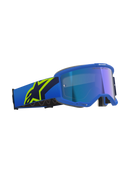 ALPINESTARS VISION 5 CORP BLUE & FLURO-YELLOW GOGGLES WITH BLUE MIRROR LENS