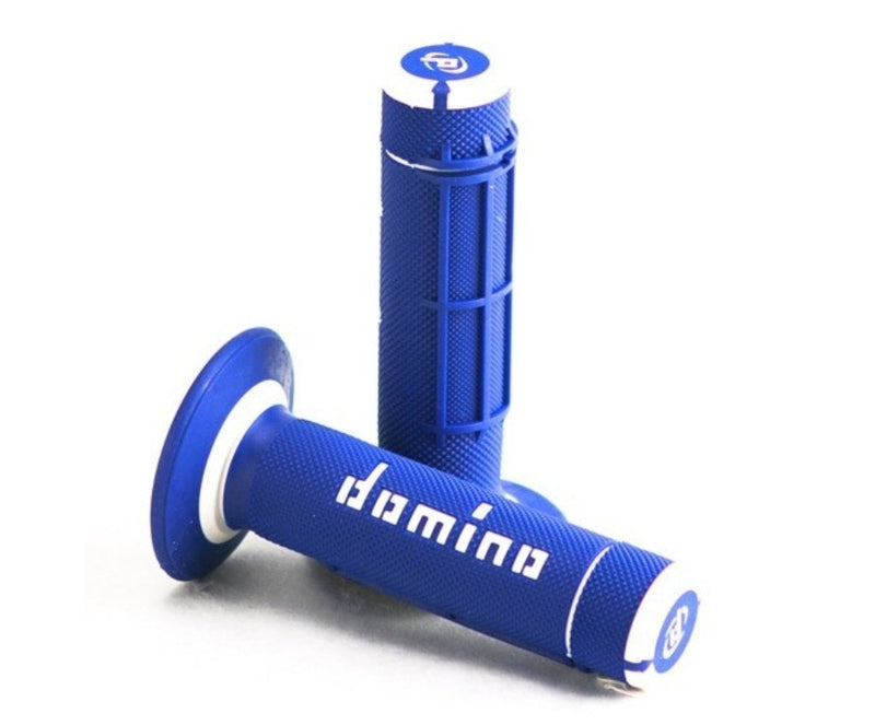 DOMINO BLUE & WHITE MX A020 HALF WAFFLE GRIPS