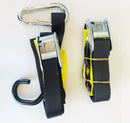 PRO HARD PARTS 25MM CAM BUCKLE SOFT HOOK WITH CARIBINER & S HOOK BLACK & YELLOW