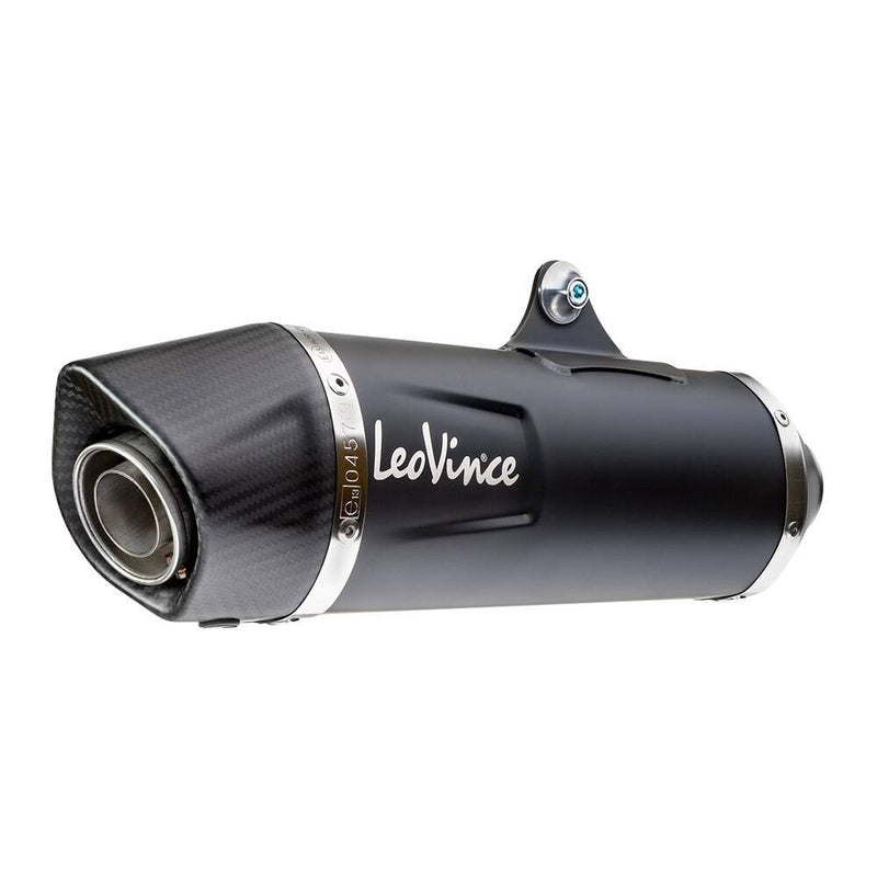 LeoVince LVSO14063 Nero Stainless Black Slip-On Muffler w/Carbon End Cap - CF 800MT compatible