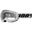 100% STRATA 2 KIDS WHITE GOGGLES WITH CLEAR LENS