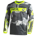ONEAL 2022 ELEMENT CAMO GREY & NEON YELLOW JERSEY