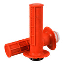 WHITES LOCK ON ORANGE HALF WAFFLE GRIPS WITH 6 CAMS