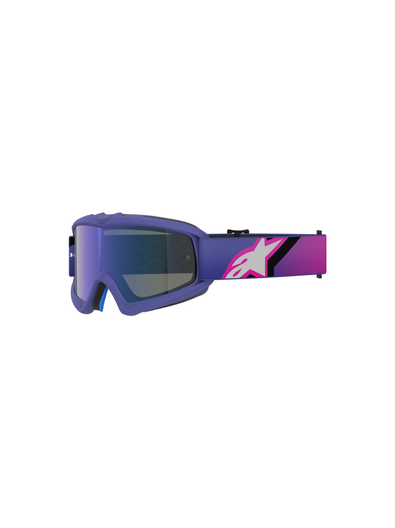 ALPINESTARS VISION CORP PURPLE & FLURO-PINK KIDS GOGGLES WITH BLUE MIRROR LENS
