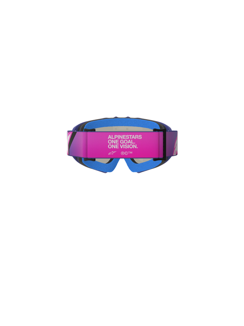 ALPINESTARS VISION CORP PURPLE & FLURO-PINK KIDS GOGGLES WITH BLUE MIRROR LENS