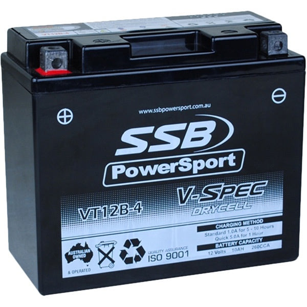 SSB POWERSPORT VT12B-4 12V V-SPEC HIGH PERFORMANCE AGM BATTERY