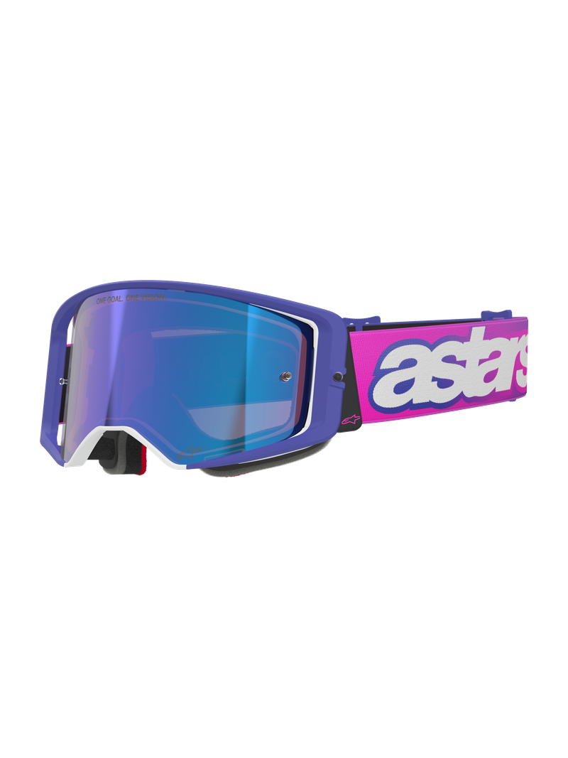 ALPINESTARS SUPERTECH VISTA PURPLE FLURO-PINK GOGGLES WITH BLUE MIRROR LENS