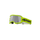 ALPINESTARS VISION 3 WORDMARK FLURO YELLOW GOGGLES WITH SILVER MIRROR LENS