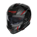 NOLAN N80-8 FULL FACE WANTED FLAT GREY, BLACK & RED HELMET