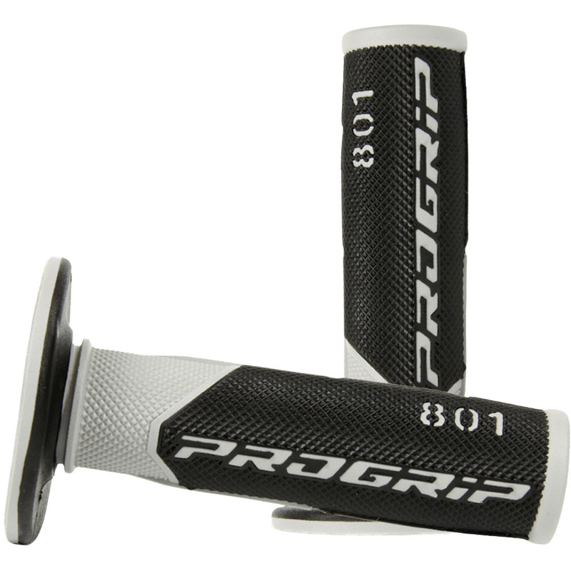 PROGRIP 801 BLACK & SILVER HALF WAFFLE DUAL DENSITY GRIPS