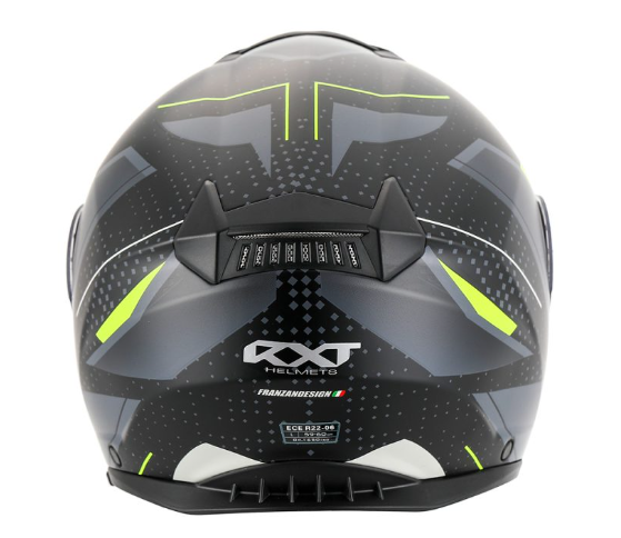 RXT 918 FLIP-UP FUSION MATT BLACK, GREY & FLURO HELMET