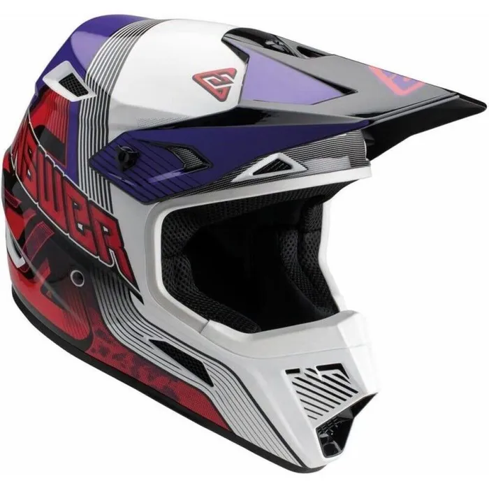 ANSWER AR-1 VENDETTA RED, WHITE & PURPLE KIDS HELMET