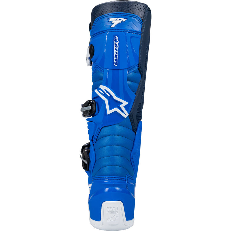 ALPINESTARS 2024 TECH 7 ALPINE BLUE, NIGHT NAVY & BRIGHT RED BOOTS