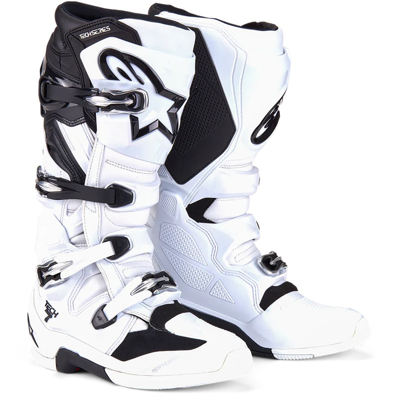 ALPINESTARS 2025 TECH 7 WHITE & BLACK BOOTS