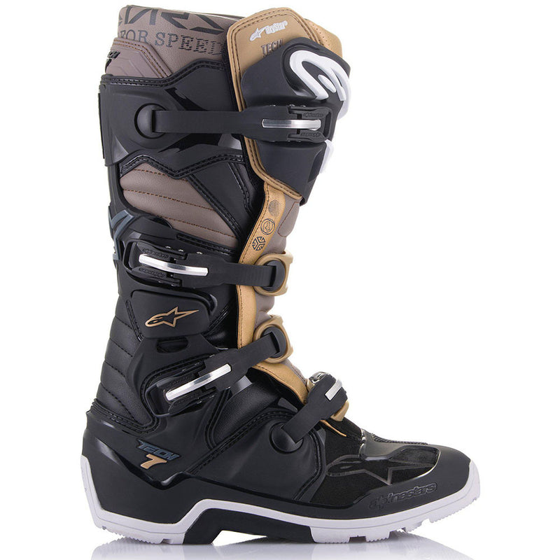 ALPINESTARS 2025 TECH 7 ENDURO DRYSTAR BLACK & GOLD BOOTS