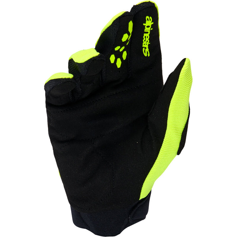ALPINESTARS 2026 FULL BORE V2 FLURO YELLOW & BLACK KIDS GLOVES