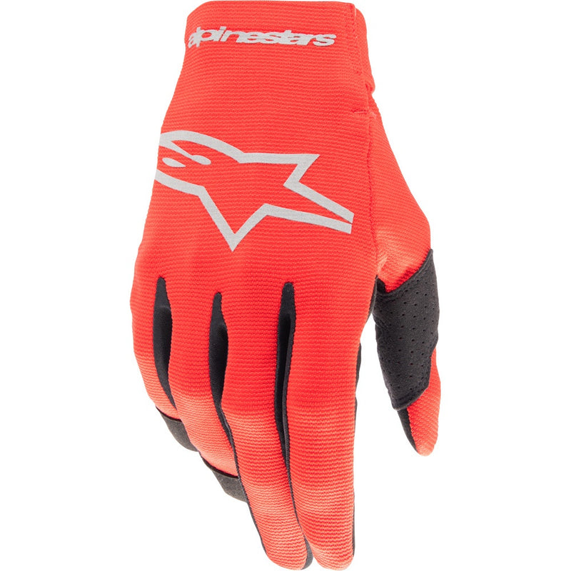 ALPINESTARS 2024 RADAR MARS RED & SILVER KIDS GLOVES