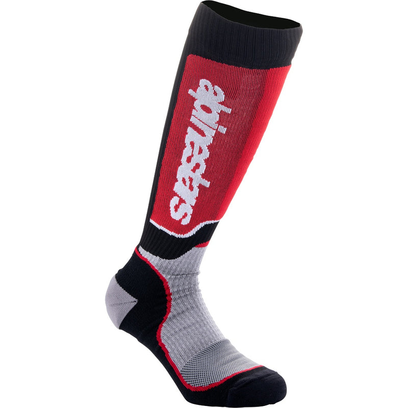 ALPINESTARS MX PLUS BLACK, RED & GREY KIDS SOCKS