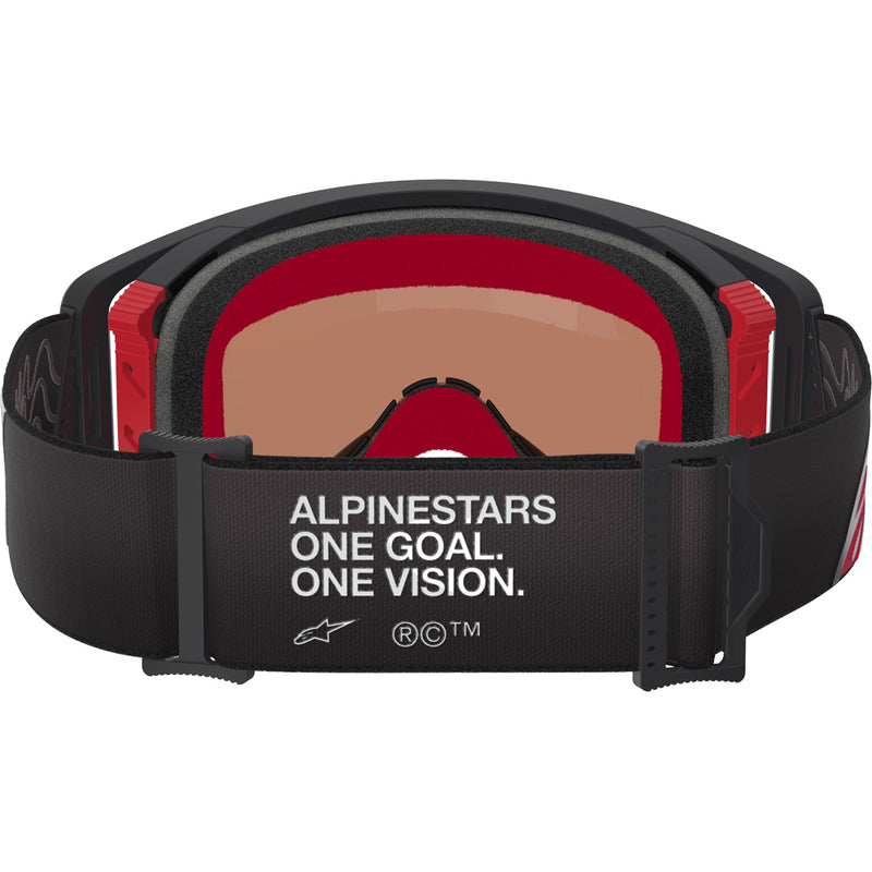 ALPINESTARS SUPERTECH CORP BLACK & RED GOGGLES WITH SILVER MIRROR LENS