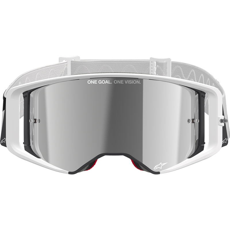 ALPINESTARS SUPERTECH CORP WHITE GOGGLES WITH SILVER MIRROR LENS