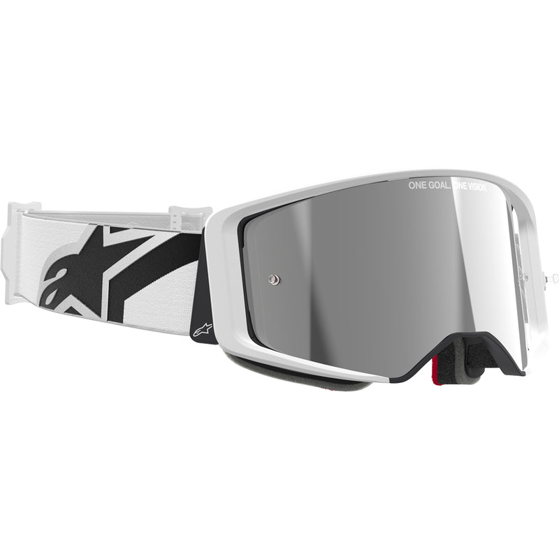 ALPINESTARS SUPERTECH CORP WHITE GOGGLES WITH SILVER MIRROR LENS