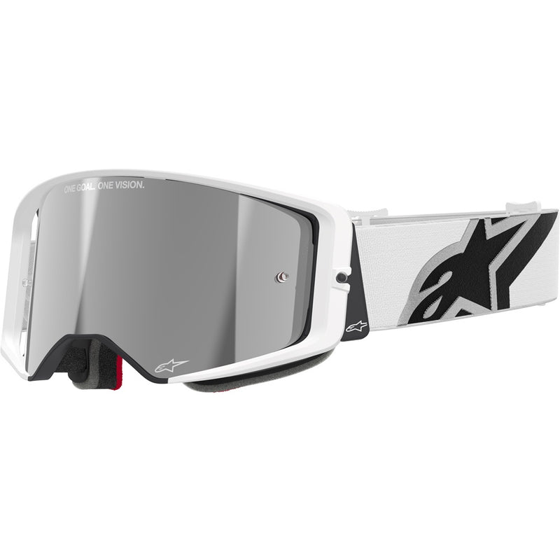 ALPINESTARS SUPERTECH CORP WHITE GOGGLES WITH SILVER MIRROR LENS