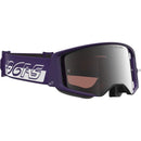 ALPINESTARS SUPERTECH H96AS HUNTER LAWRENCE PURPLE & WHITE GOGGLES WITH SILVER MIRROR LENS