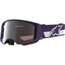 ALPINESTARS SUPERTECH H96AS HUNTER LAWRENCE PURPLE & WHITE GOGGLES WITH SILVER MIRROR LENS