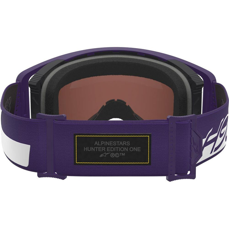 ALPINESTARS SUPERTECH H96AS HUNTER LAWRENCE PURPLE & WHITE GOGGLES WITH SILVER MIRROR LENS