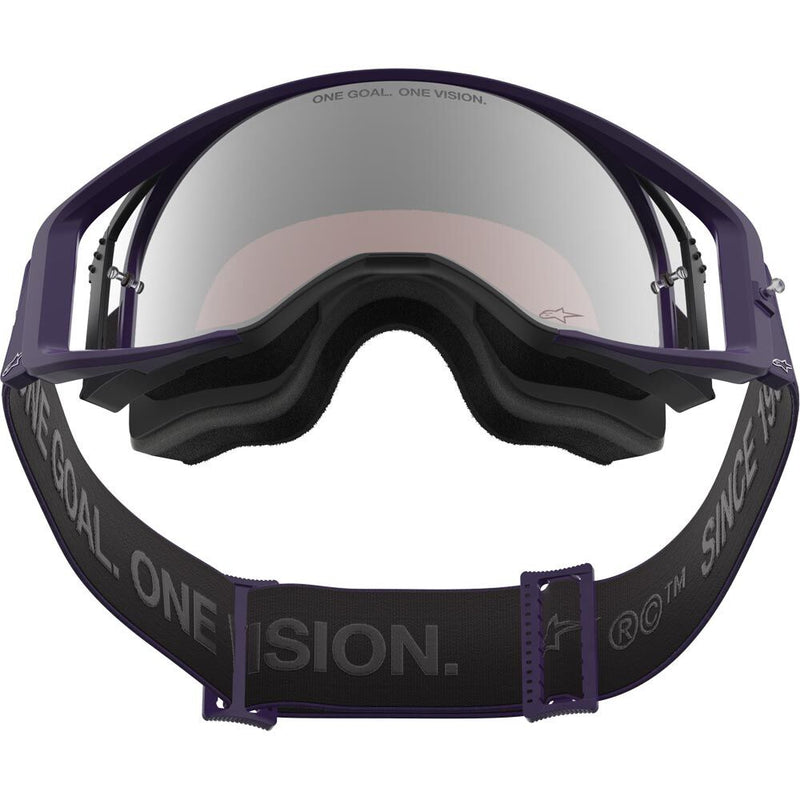 ALPINESTARS SUPERTECH H96AS HUNTER LAWRENCE PURPLE & WHITE GOGGLES WITH SILVER MIRROR LENS