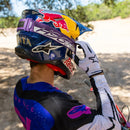 ALPINESTARS SUPERTECH H96AS HUNTER LAWRENCE PURPLE & WHITE GOGGLES WITH SILVER MIRROR LENS