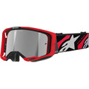 ALPINESTARS VISION 8 LUAR RED & BLACK GOGGLES WITH SILVER MIRROR LENS