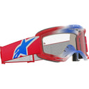 ALPINESTARS VISION 5 CORP RED, WHITE & BLUE GOGGLES WITH CLEAR LENS