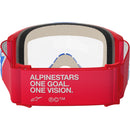 ALPINESTARS VISION 5 CORP RED, WHITE & BLUE GOGGLES WITH CLEAR LENS