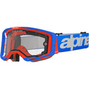 ALPINESTARS VISION 8 WORDMARK BLUE & ORANGE GOGGLES WITH CLEAR DUAL PANE LENS