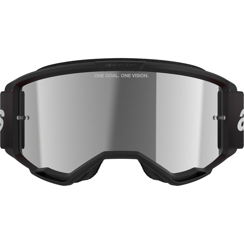 ALPINESTARS VISION 3 WORDMARK BLACK GOGGLES WITH SILVER MIRROR LENS