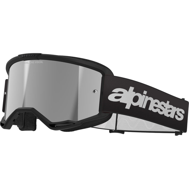 ALPINESTARS VISION 3 WORDMARK BLACK GOGGLES WITH SILVER MIRROR LENS