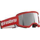 ALPINESTARS VISION 3 WORDMARK RED GOGGLES WITH SILVER MIRROR LENS