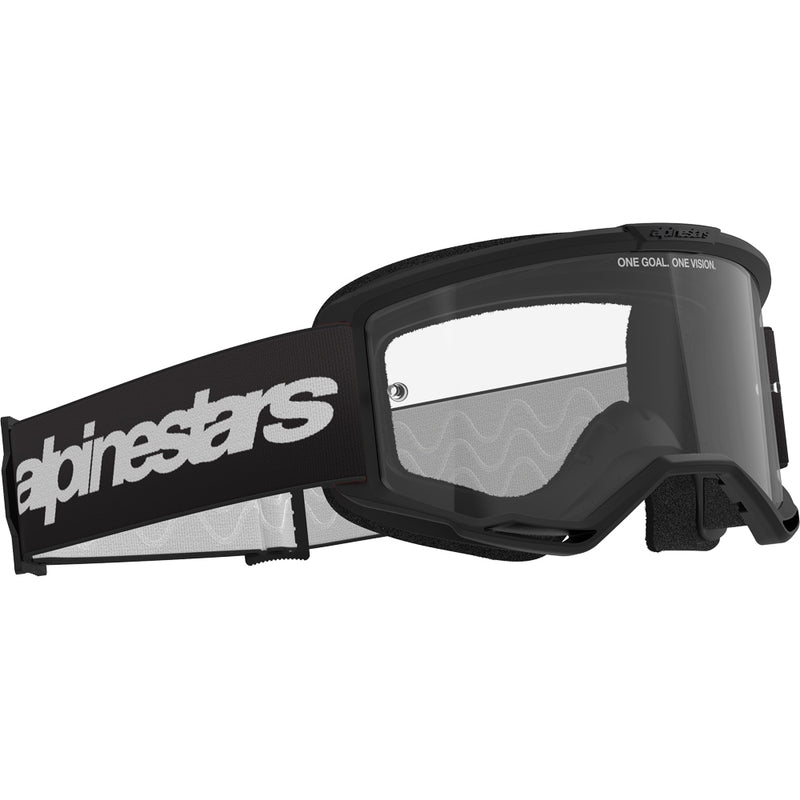 ALPINESTARS VISION 3 WORDMARK BLACK GOGGLES WITH CLEAR LENS