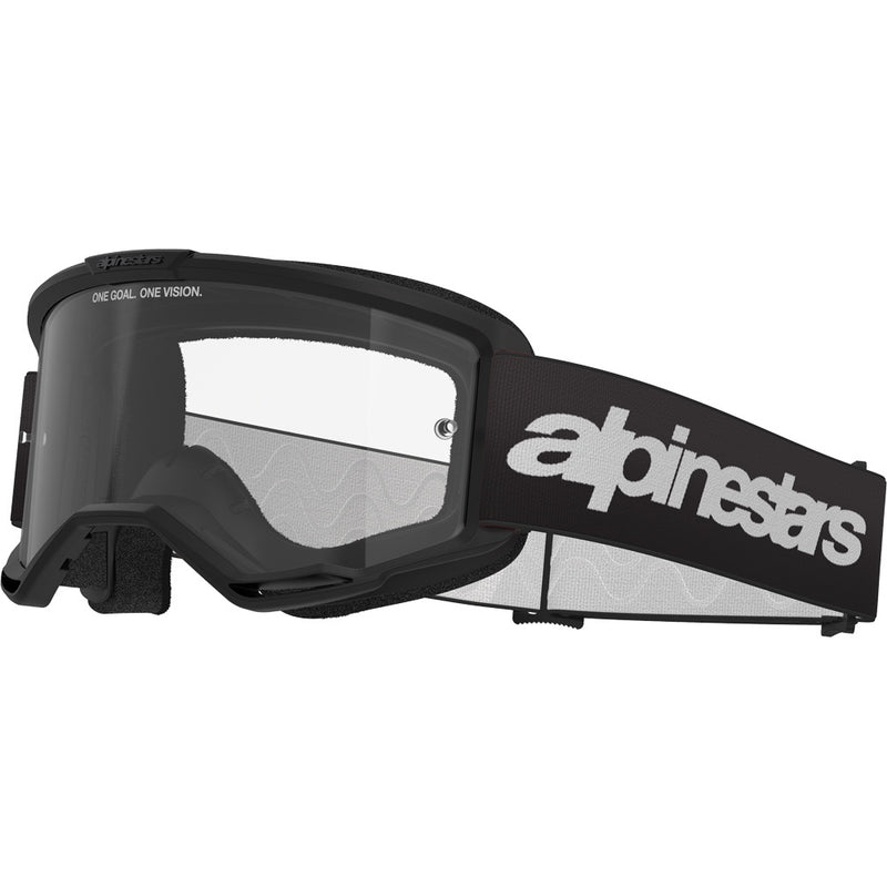 ALPINESTARS VISION 3 WORDMARK BLACK GOGGLES WITH CLEAR LENS