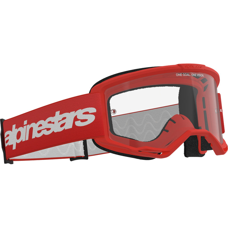 ALPINESTARS VISION 3 WORDMARK RED GOGGLES WITH CLEAR LENS