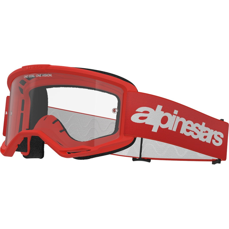 ALPINESTARS VISION 3 WORDMARK RED GOGGLES WITH CLEAR LENS