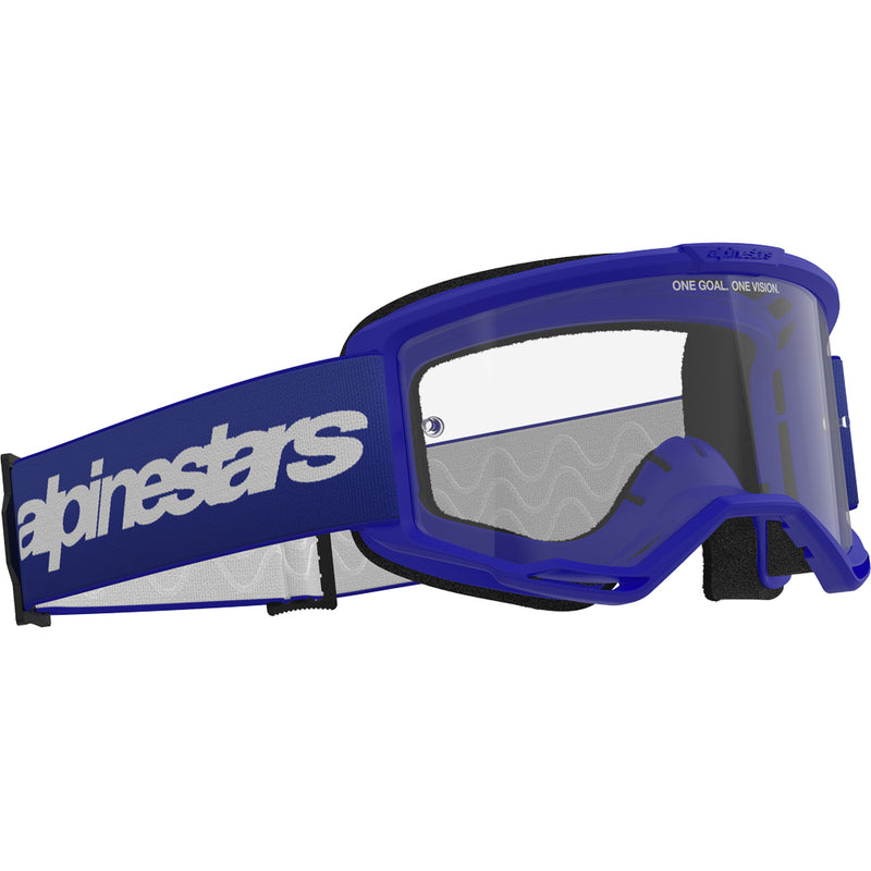 ALPINESTARS VISION 3 WORDMARK BLUE GOGGLES WITH CLEAR LENS