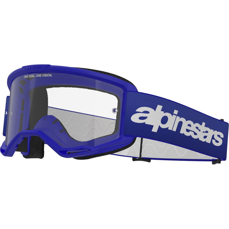 ALPINESTARS VISION 3 WORDMARK BLUE GOGGLES WITH CLEAR LENS