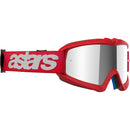 ALPINESTARS VISION BLAZE RED KIDS GOGGLES WITH SILVER MIRROR LENS