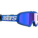 ALPINESTARS VISION BLAZE BLUE KIDS GOGGLES WITH BLUE MIRROR LENS
