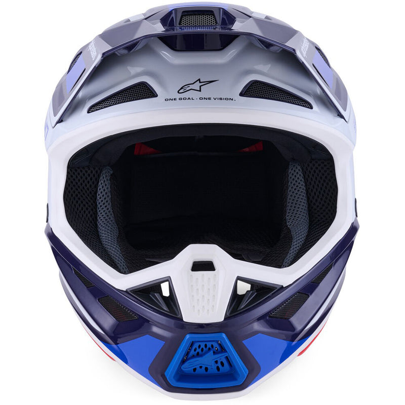 ALPINESTARS 2026 S-M7 RISE BLUE & WHITE GLOSSY HELMET