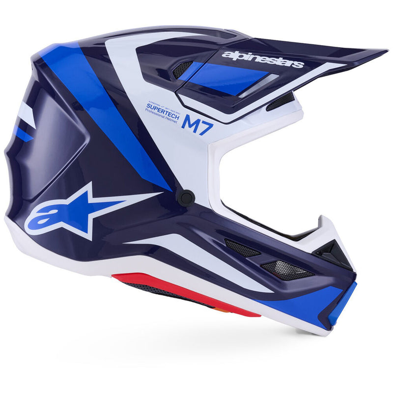 ALPINESTARS 2026 S-M7 RISE BLUE & WHITE GLOSSY HELMET